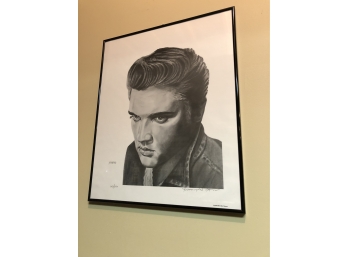 Limited Edition Signed And Numbered Elvis Portrait Lithograph By Bradford John Salamon
