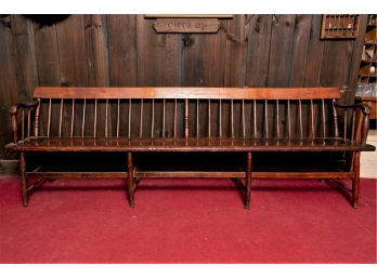 Beautiful Extra Long 8' Antique American Deacon's Bench