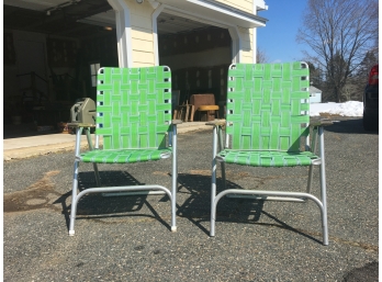2 Older Outdoor Furniture Folding Chairs