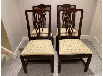 Baker Mahogany Chairs With New Fabricut Ritz Paris Upholstery