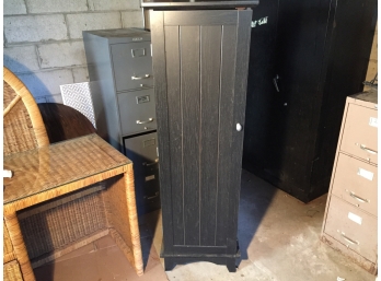 Tall Wood Storage Cabinet With Two Shelves