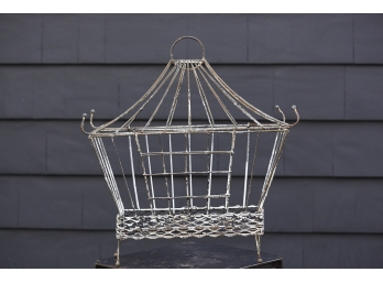 1950's Pagoda Style Wire And Metal Mash Bird Cage