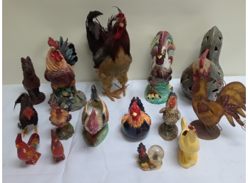 Collection Of Rooster Figurines