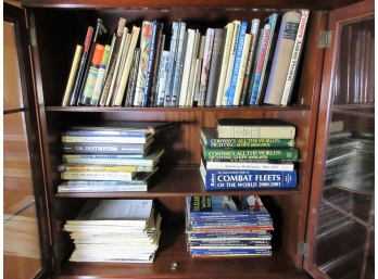 Three Shelves Of Books / Periodicals Relating To Ships And Naval History