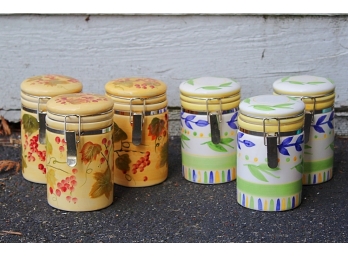 Six Decorative Lidded Jars