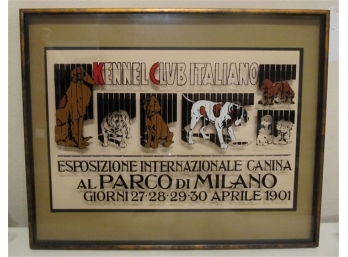 Italian Dog Kennel - Reverse Painted Glass Piece