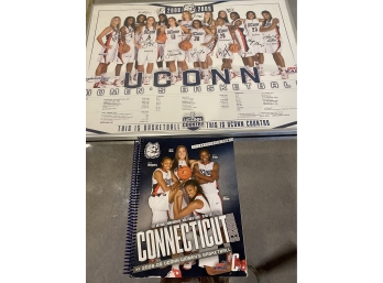 UCONN Girls Basketball 2008-2009 Program Book And Signed Picture