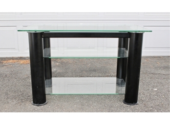 Metal Framed Glass End Table