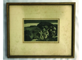 Pencil Signed Etching By George Jo Mess  'MoonBeams'