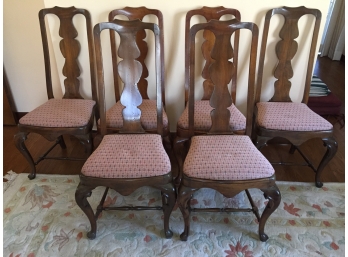 Six Antique High Back Dining Chairs