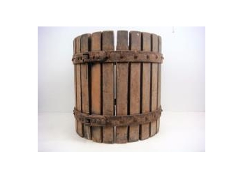 Antique Wood Wine Press Barrel