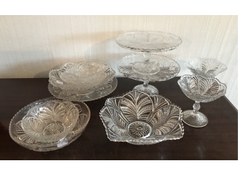 Gorgeous Lot Of Cut Glass Serving Dishes