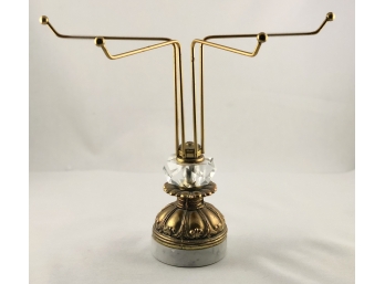 Art Deco Metal And Marble Jewerly Stand Tree