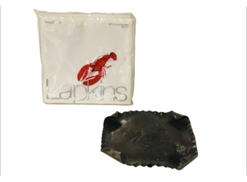 Crate And Barrell Lapkins And Pairpoint Crab Dish  (VALUED $165.00+)