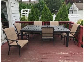 Metal Patio Table And Six Chairs