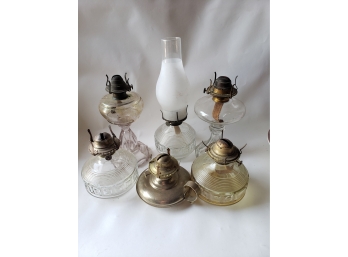 Vintage Glass Oil Lamp Lot