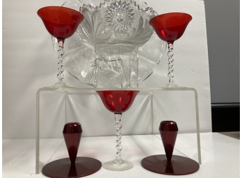 Assorted Crystal Set W/ Candle Holders