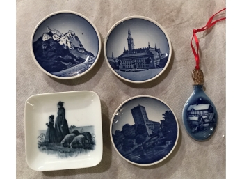 4 Mini 3' Plates And 1985 Ornament