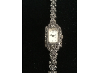 Vintage Boma Sterling Silver And Marcasite Watch