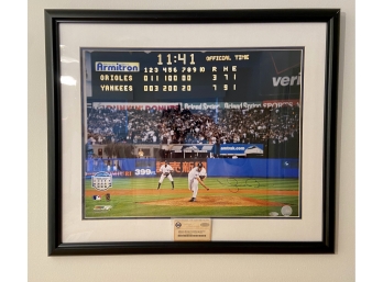 Mariano Rivera Autographed Color Photo 'Final Pitch At Yankee Stadium'  With COA