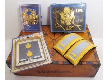 Decorative Box With Asst Military Uniform Insignias