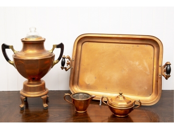 Copper Coffee Urn And Tray