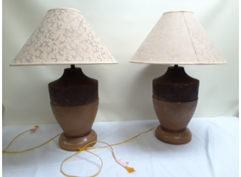 Two Large Table Lamps With Shades
