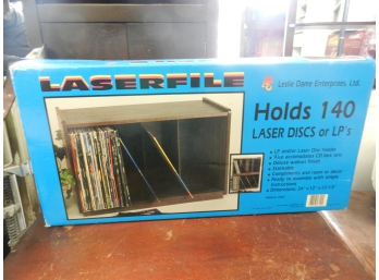 NIB LASERFILE Laser Disc Or LP Album Wood Finish Storage Holder Rack