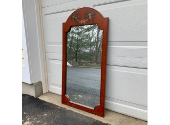 Wooden Mirror With Floral Details