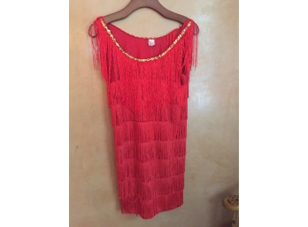 Red Flapper Dress Size Medium