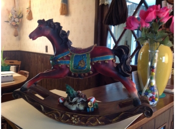 Ceramic Holiday Rocking Horse
