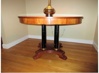 Contemporary Antique Style Pedestal Center Table