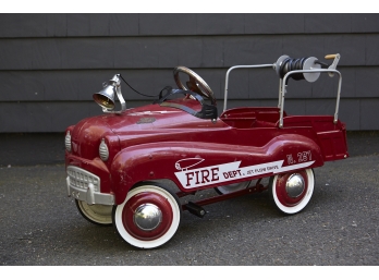 Vintage Gearbox Instep Pedal Car Fire Truck With Lots Of Nice Details