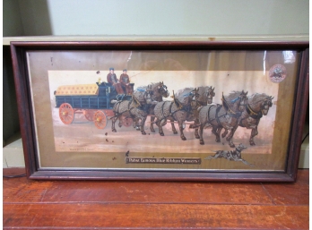 Very Rare Antique Pabst Blue Ribbon Advertising Chromolithograph