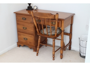 Four Drawer Desk & Spindle Back Chair By Moosehead - Monson, Maine