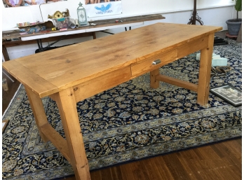Farm Table With Single Drawer