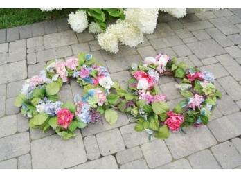 Two Faux Floral Wreaths