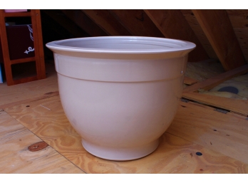 Large Cream Glazed Ceramic Planter