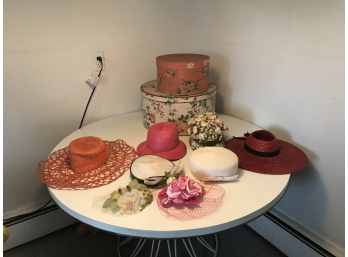 Vintage Hat Collection With Two Boxes