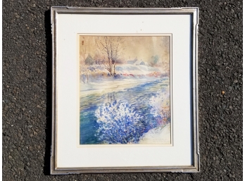 A Vintage Watercolor By Leander M. Churbuck