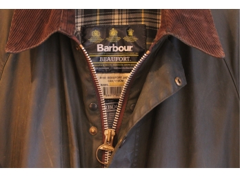 Classic Vintage BARBOUR BEAUFORT Coat With Removable Liner! MADE IN ENGLAND