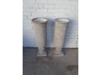 Two Cement Planters Large