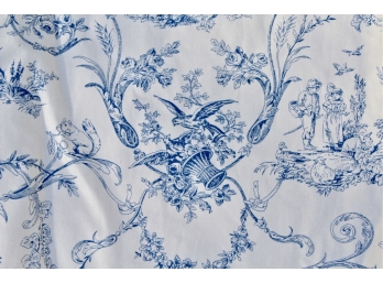 Set Of 4 Silky Drapes With Depictions Of Flowers, Animal, And Figures.