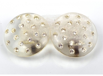 Oh-So-Vintage! Lucite/Rhinestone Clip-Ons