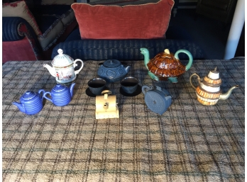 Collection Of Eight Teapots And Two Tea Cups