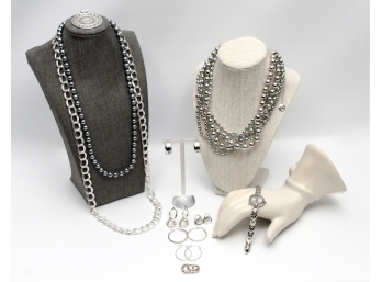 Collection Of Silver Tone Jewelry - Pierre Cardin, Relic And More