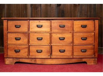 Antique American Golden Pine Store Cabinet