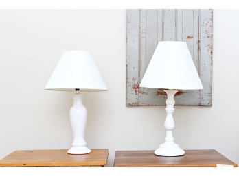 Two Compatable White Table Lamps