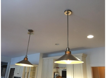 Nice Pair Stainless Hanging Light Fixtures (Matches Other In Kitchen)