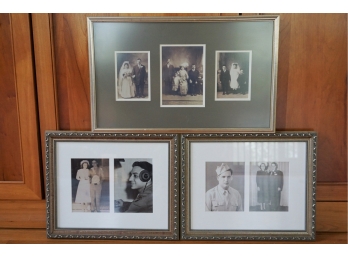 Three Silver Wood Decorated Frames